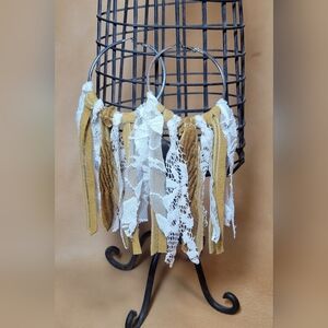 Bohemian Gypsy Rag Leather Lace & Velvet  Hoop Earrings Artisian